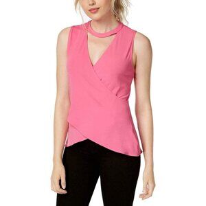 Rachel Roy Womens Cross-Front Wrap Blouse, Pink, Small S NWT